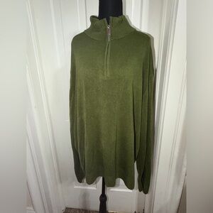 Falls Creek Men's Zip Up Sweater - Forest Green, XXXL 3XL sweater soft grandpa